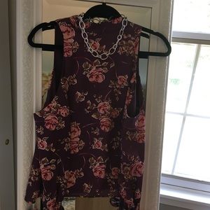 Silky material, off the shoulder blouse